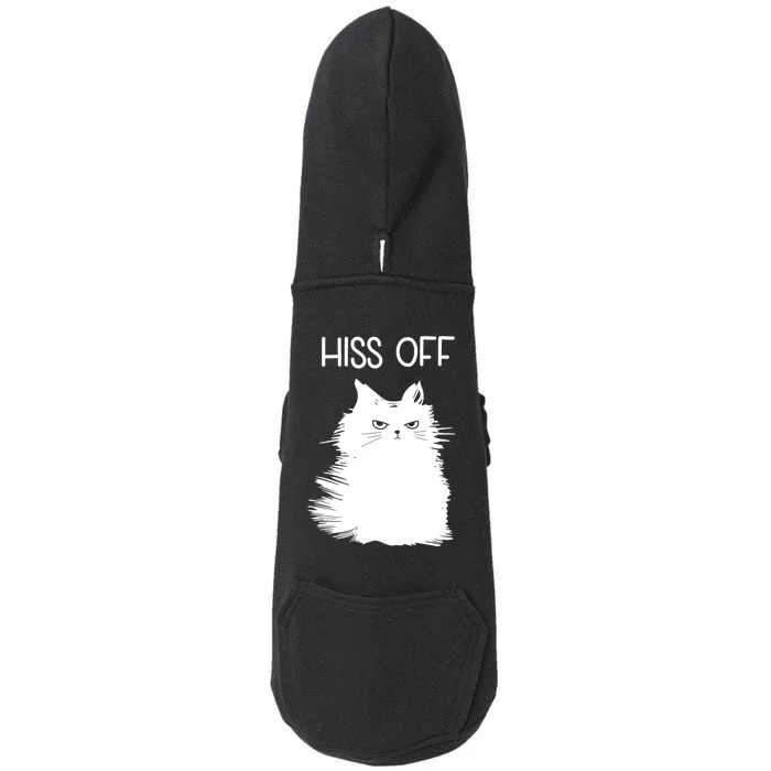 Gifts For Cat Lovers Women Men Funny Meow Cat Hiss Off Doggie 3-End Fleece Hoodie