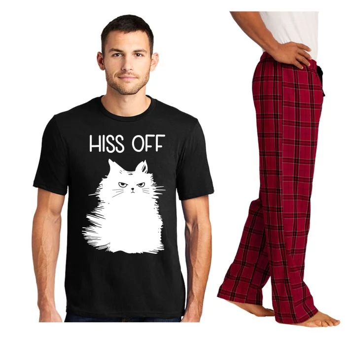 Gifts For Cat Lovers Women Men Funny Meow Cat Hiss Off Pajama Set