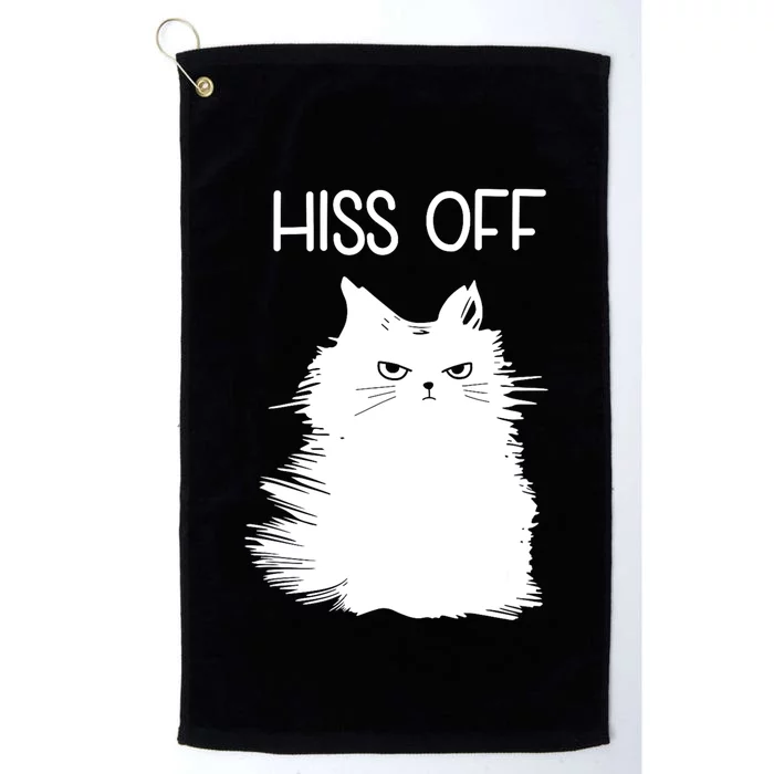 Gifts For Cat Lovers Women Men Funny Meow Cat Hiss Off Platinum Collection Golf Towel