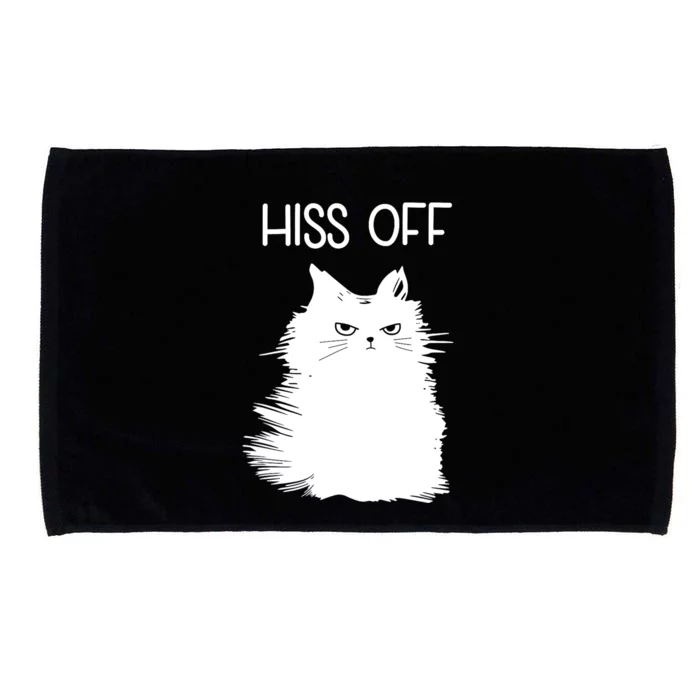 Gifts For Cat Lovers Women Men Funny Meow Cat Hiss Off Microfiber Hand Towel