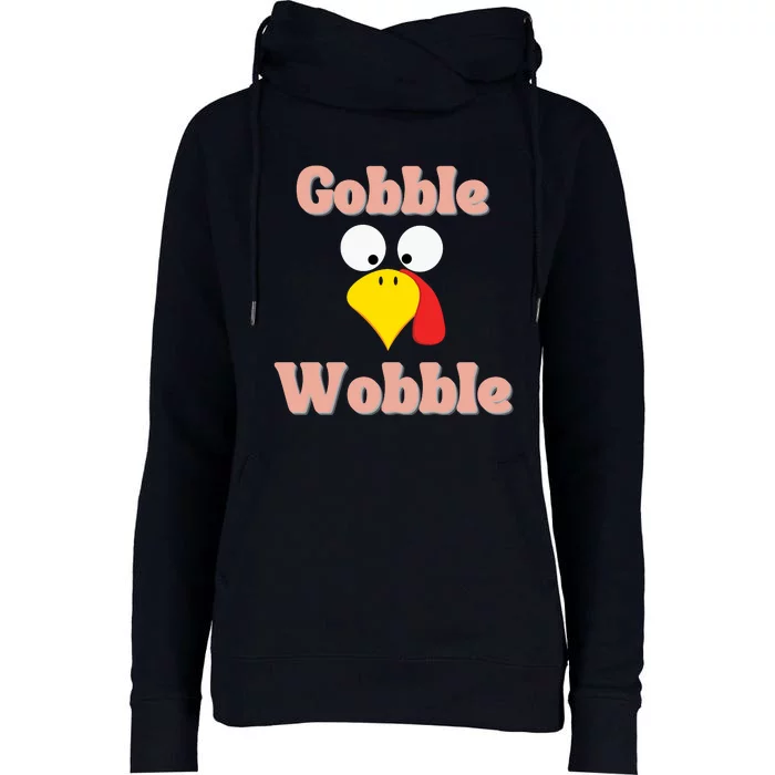 Gobble Funny Cute Turkey Face Cute Turkey Family Thanksgiving Thanksgivings Womens Funnel Neck Pullover Hood