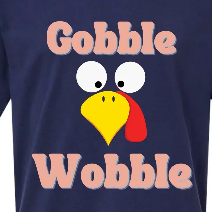 Gobble Funny Cute Turkey Face Cute Turkey Family Thanksgiving Thanksgivings Sueded Cloud Jersey T-Shirt