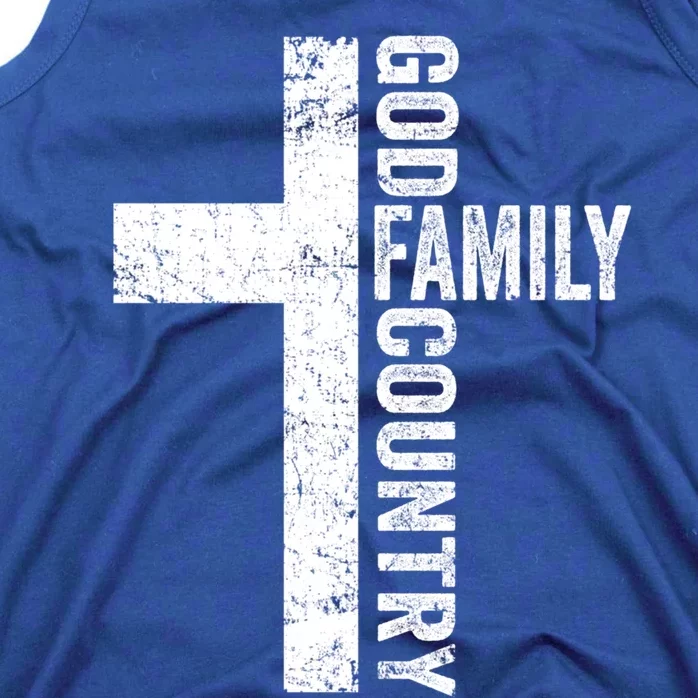 God Family Country Gift Patriotic Freedom Christian Faith Cross Gift Tank Top