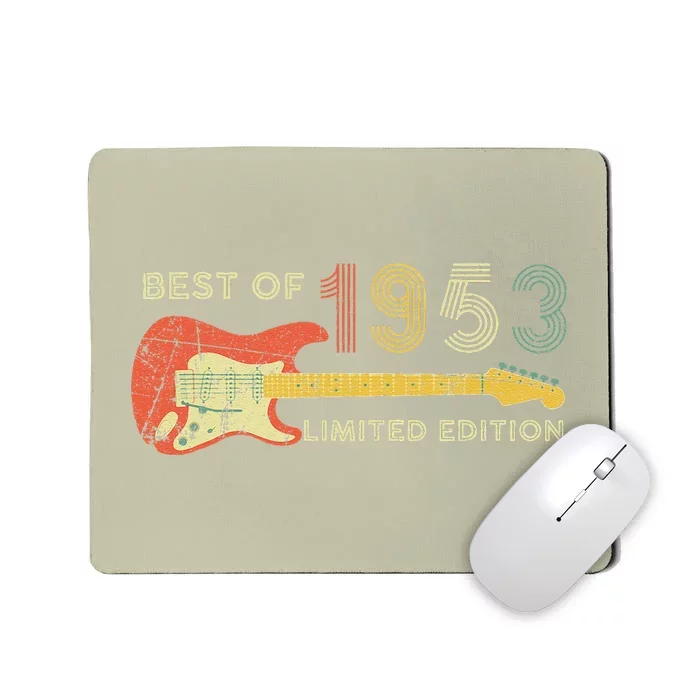 Guitar Fathers Day Dad Gifts Best Of 1953 70th Birthday Mousepad