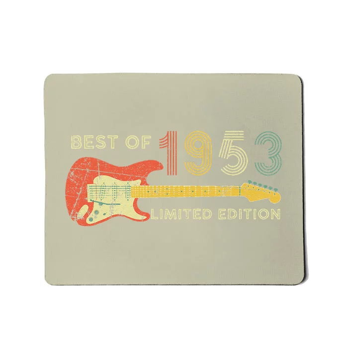 Guitar Fathers Day Dad Gifts Best Of 1953 70th Birthday Mousepad