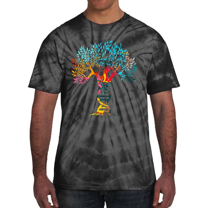 Genealogist Family Dna Lineage Researcher Genealogy Tree Tie-Dye T-Shirt