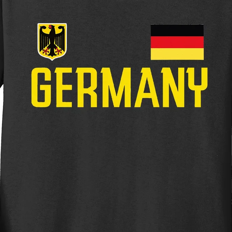 Germany Flag Deutschland Football Soccer Fan Kids Long Sleeve Shirt