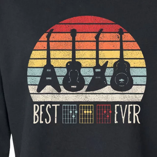 Guitarist Fathers Day Best Dad Ever D A D Chord Gifts Guitar Cropped Pullover Crew