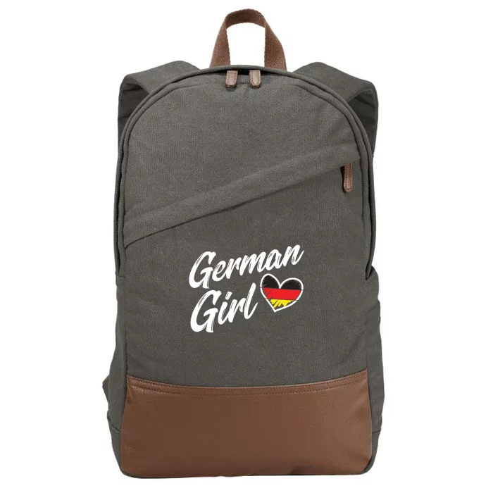 Germany Funny Deutschland Flag German Girl German Roots Cotton Canvas Backpack