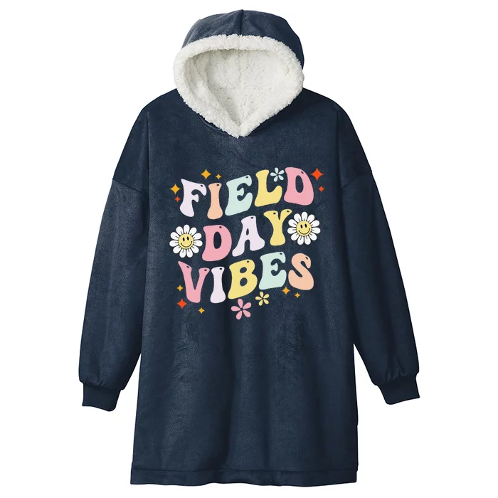 Groovy Field Day 2024 Funny Field Day Vibes Teacher Hooded Wearable Blanket