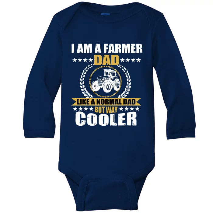 Great Farmer Dad Gift Tractor Farm Father Arable Farming Men Baby Long Sleeve Bodysuit