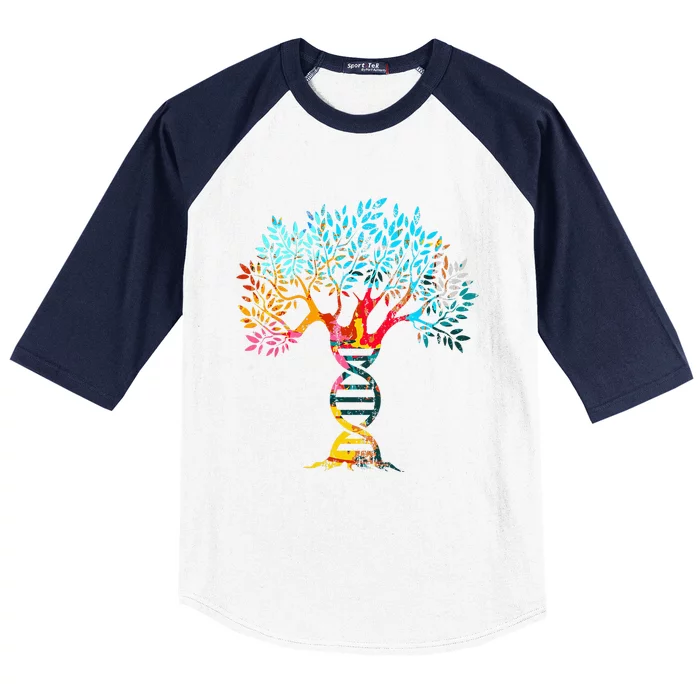 Genealogist Family DNA Lineage Researcher Genealogy Tree Baseball Sleeve Shirt