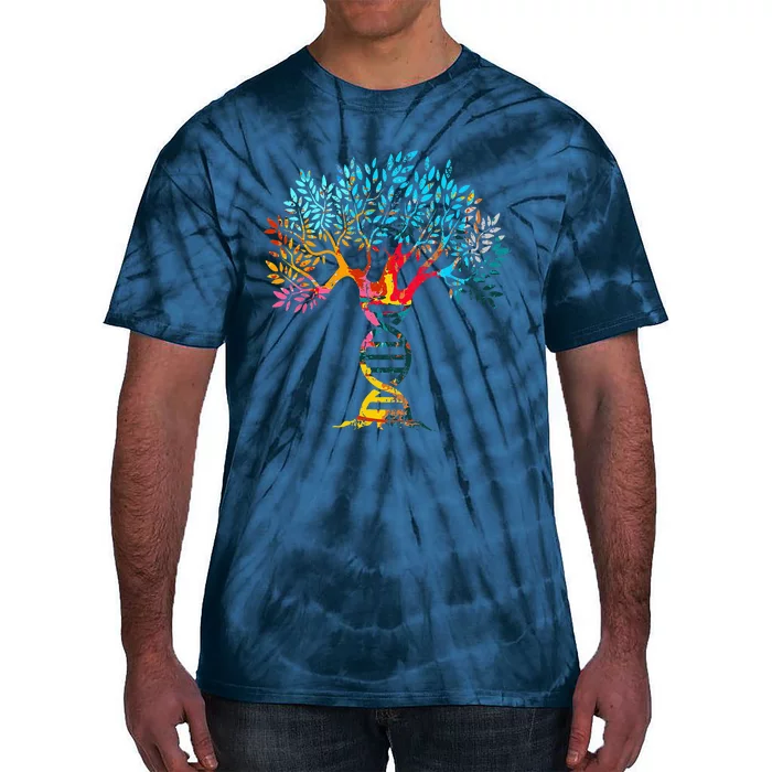 Genealogist Family DNA Lineage Researcher Genealogy Tree Tie-Dye T-Shirt