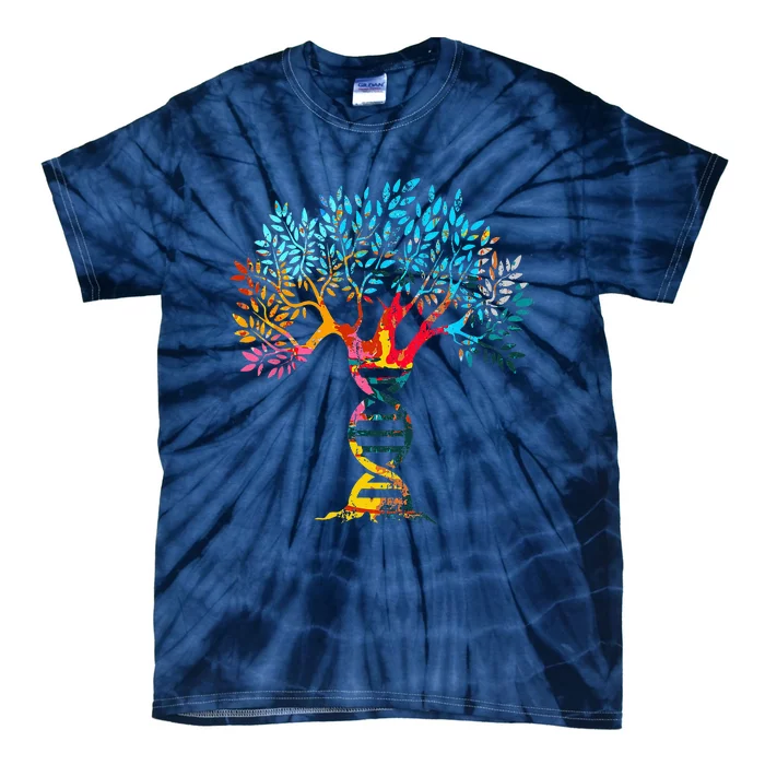 Genealogist Family DNA Lineage Researcher Genealogy Tree Tie-Dye T-Shirt