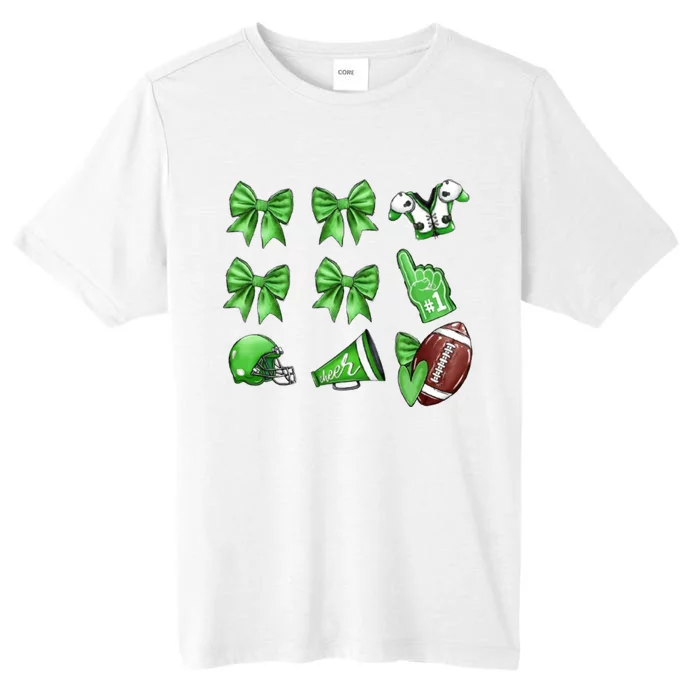 Green Football Design Touchdown Season Coquette Football ChromaSoft Performance T-Shirt