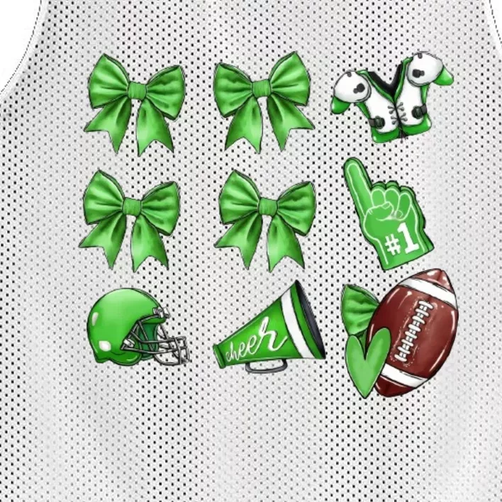 Green Football Design Touchdown Season Coquette Football Mesh Reversible Basketball Jersey Tank