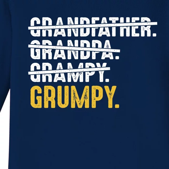 Grumpy FatherS Day Grandfather Grandpa Grampy Grumpy Funny Gift Baby Long Sleeve Bodysuit