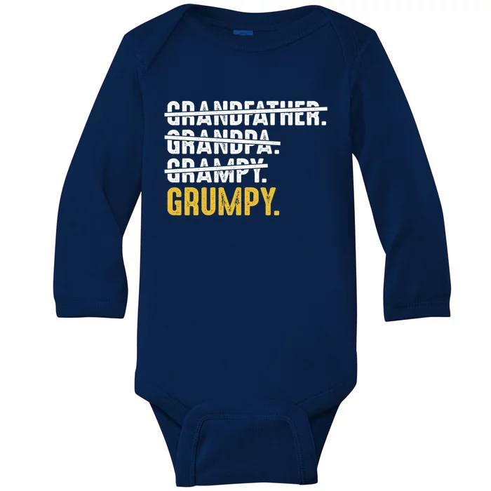 Grumpy FatherS Day Grandfather Grandpa Grampy Grumpy Funny Gift Baby Long Sleeve Bodysuit