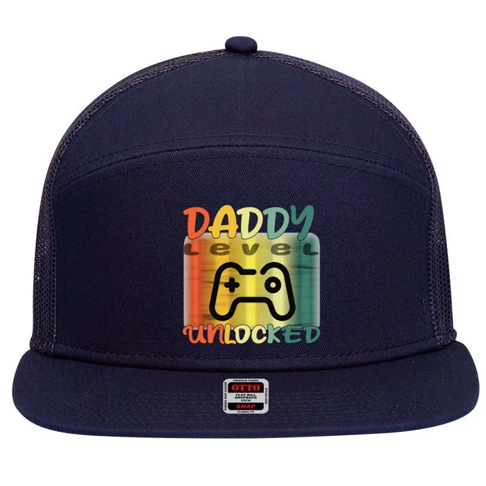 Game Fathers Day Gamer Daddy Daddy Gaming Dad Gaming 7 Panel Mesh Trucker Snapback Hat