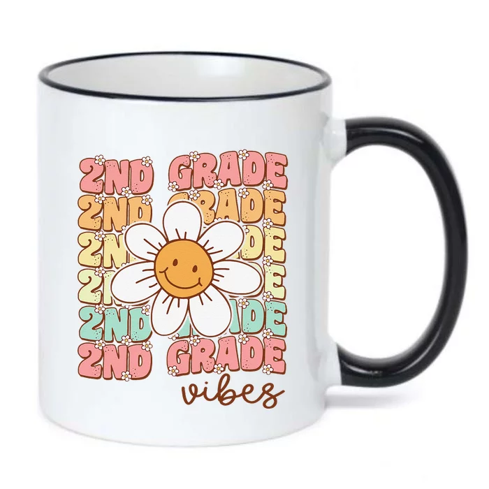 Groovy First Day Of School 2nd Grade Vibes Back To School Black Color Changing Mug