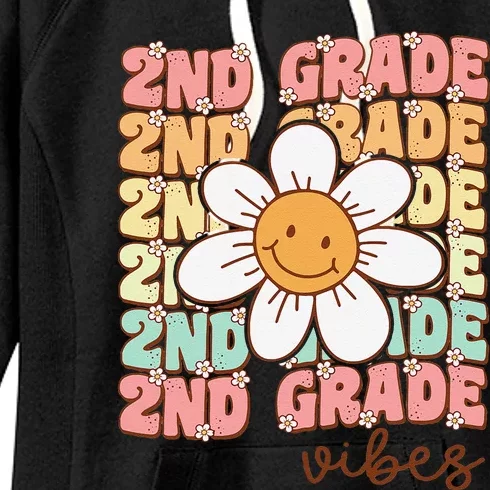 Groovy First Day Of School 2nd Grade Vibes Back To School Women's Fleece Hoodie