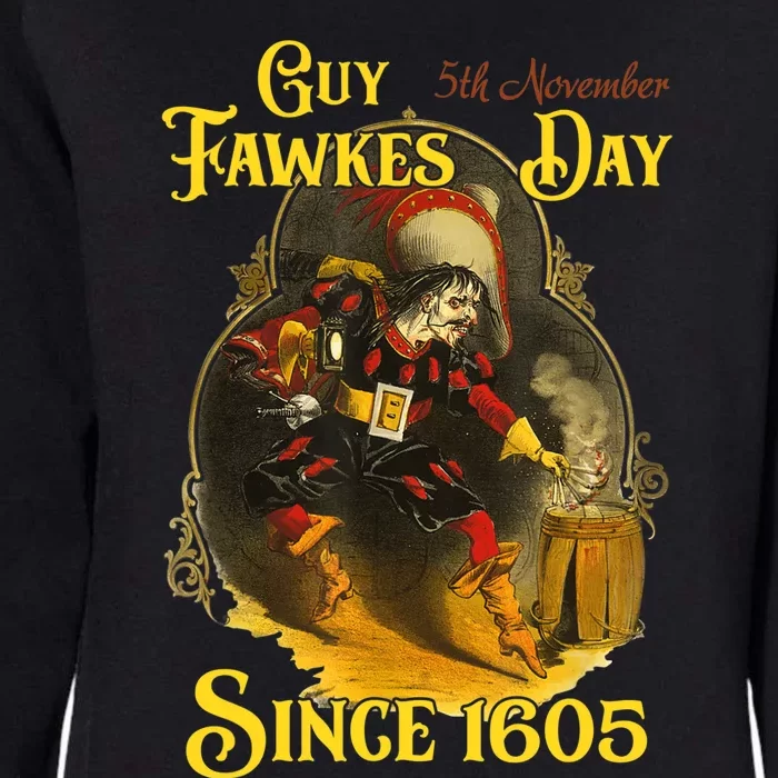 Guy Fawkes Day Bonfire Night 5th November Gunpowder Plot Womens California Wash Sweatshirt