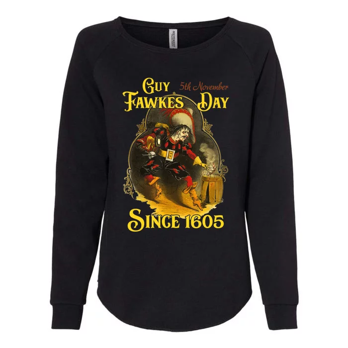 Guy Fawkes Day Bonfire Night 5th November Gunpowder Plot Womens California Wash Sweatshirt