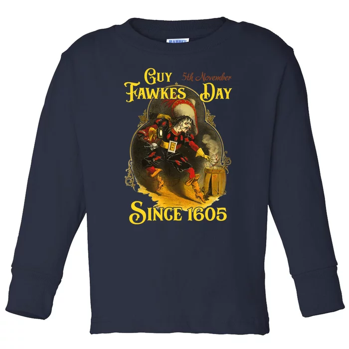 Guy Fawkes Day Bonfire Night 5th November Gunpowder Plot Toddler Long Sleeve Shirt