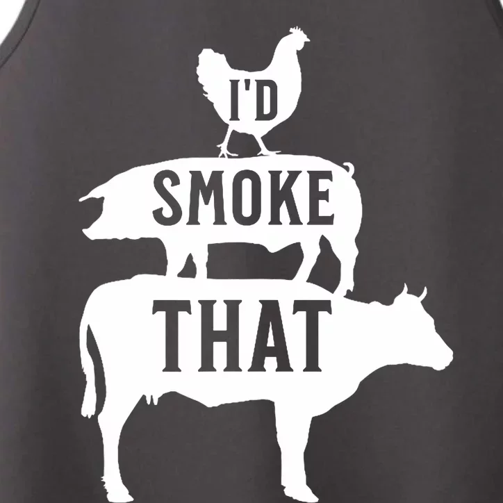 Grilling Funny Dad ID Smoke That Smoker Grill Master Bbq Performance Tank