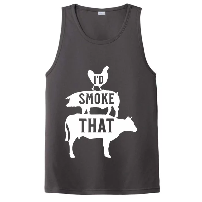 Grilling Funny Dad ID Smoke That Smoker Grill Master Bbq Performance Tank