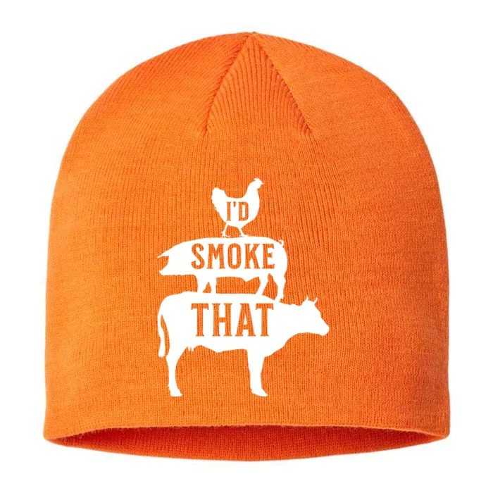 Grilling Funny Dad ID Smoke That Smoker Grill Master Bbq 8 1/2in Sustainable Knit Beanie