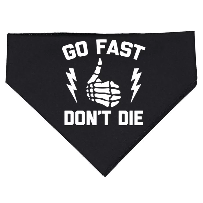 Go Fast, Don't Die funny race car dirt bike racing USA-Made Doggie Bandana