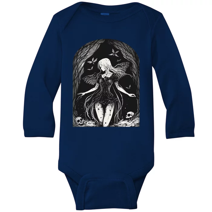 Goth Fairy Dark Witch Forest Gothic Alt Horror Aesthetic Baby Long Sleeve Bodysuit