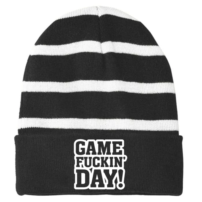 Game Fuckin Day Striped Beanie with Solid Band