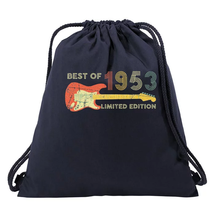 Guitar Fathers Day Dad Gifts Best Of 1953 70th Birthday Drawstring Bag