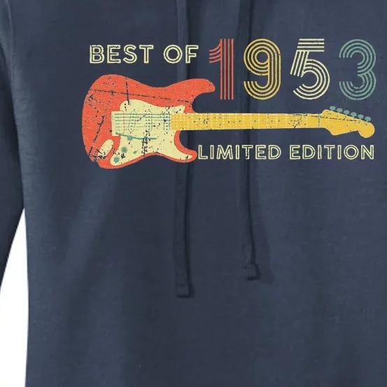 Guitar Fathers Day Dad Gifts Best Of 1953 70th Birthday Women's Pullover Hoodie