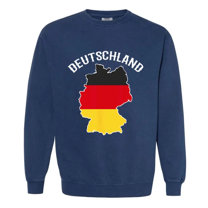 German Flag Deutschland Germany Map Garment-Dyed Sweatshirt