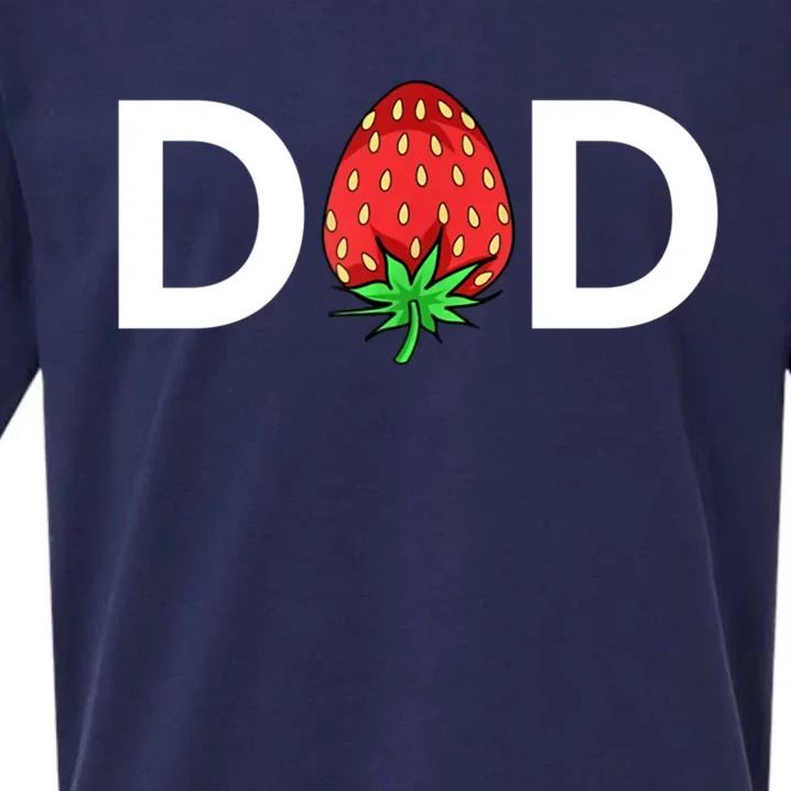 Gift For Dad Cute Strawberry Dad Gift Sueded Cloud Jersey T-Shirt