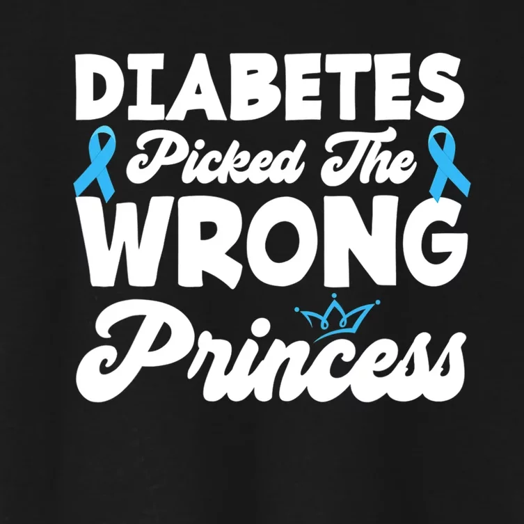 Girls Funny Diabetes Picked The Wrong Princess T1D Awareness Women's Crop Top Tee