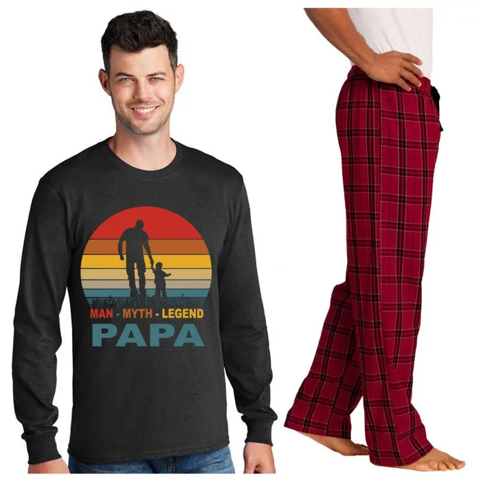 Gif For Dad The The Myth The Legend Gift Funny Gift Long Sleeve Pajama Set