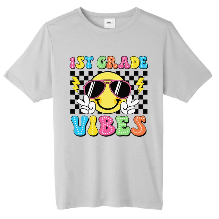 Groovy First Day Of School 1st Grade Vibes Back To School ChromaSoft Performance T-Shirt