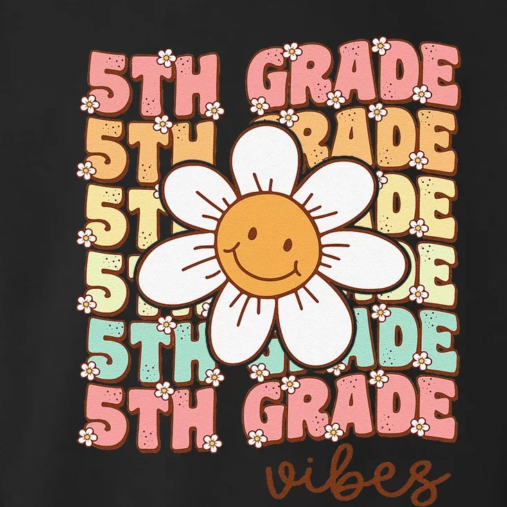 Groovy First Day Of School 5th Grade Vibes Back To School Toddler Hoodie