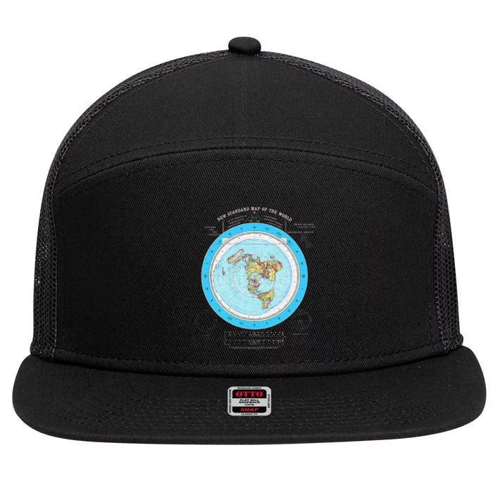 Gleason Flat Earth Map Blue Flat Earth Map Flat Earth 7 Panel Mesh Trucker Snapback Hat