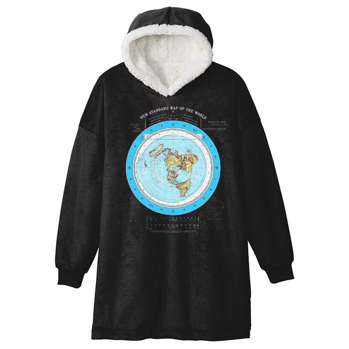 Gleason Flat Earth Map Blue Flat Earth Map Flat Earth Hooded Wearable Blanket