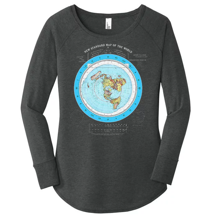 Gleason Flat Earth Map Blue Flat Earth Map Flat Earth Women's Perfect Tri Tunic Long Sleeve Shirt