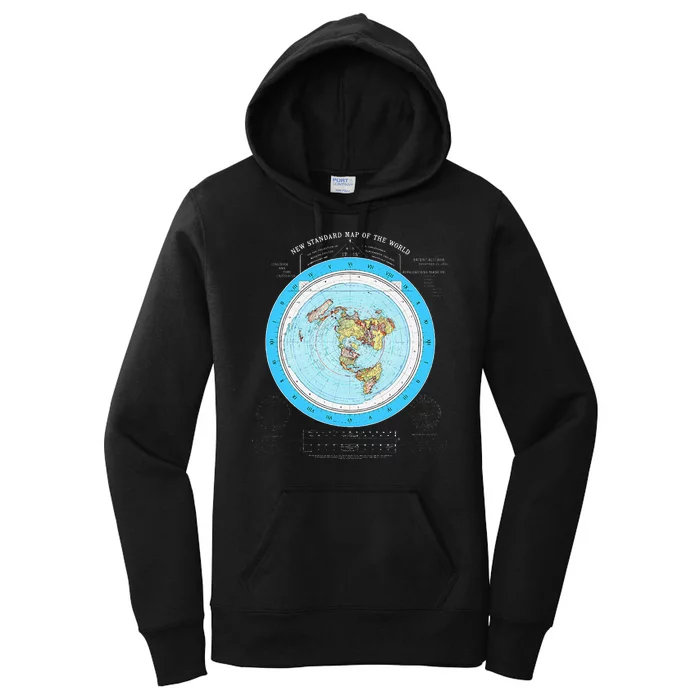 Gleason Flat Earth Map Blue Flat Earth Map Flat Earth Women's Pullover Hoodie