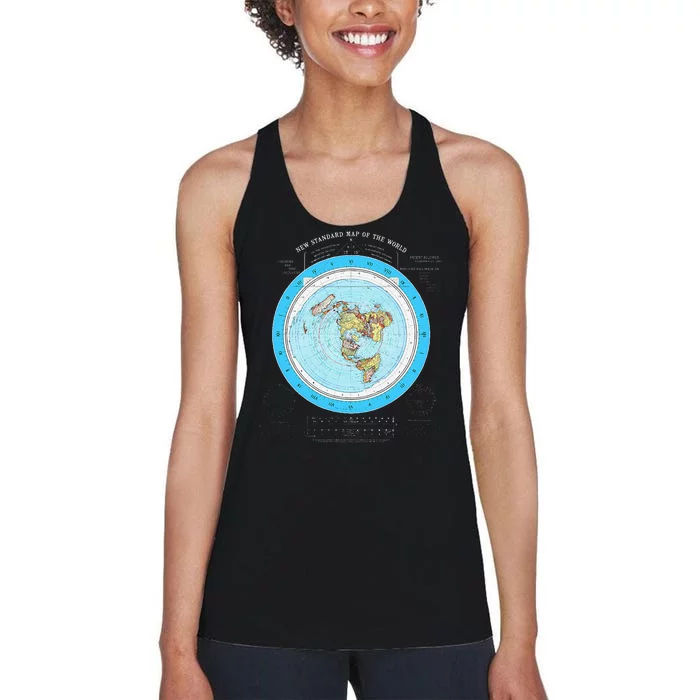 Gleason Flat Earth Map Blue Flat Earth Map Flat Earth Women's Racerback Tank