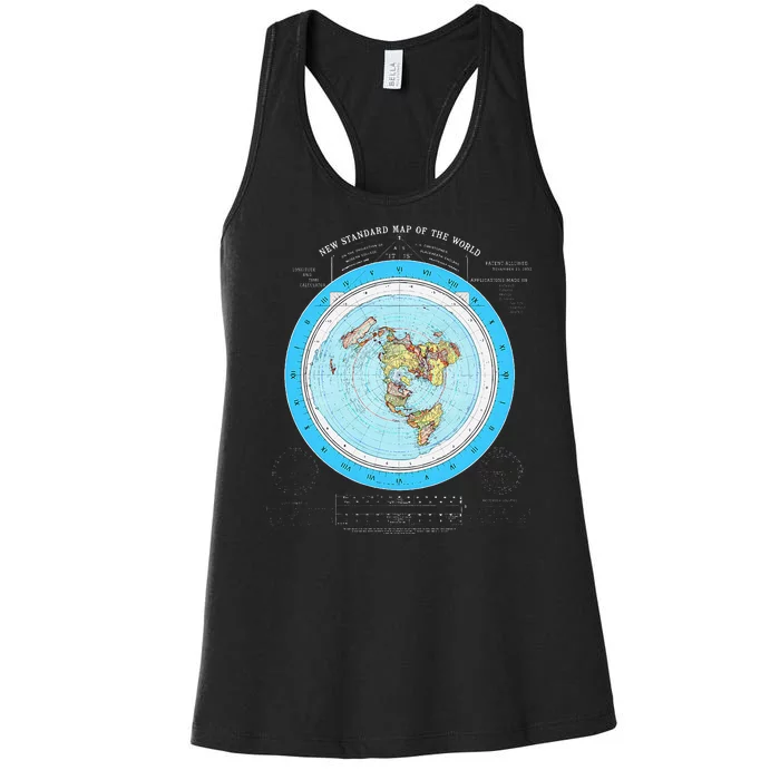 Gleason Flat Earth Map Blue Flat Earth Map Flat Earth Women's Racerback Tank