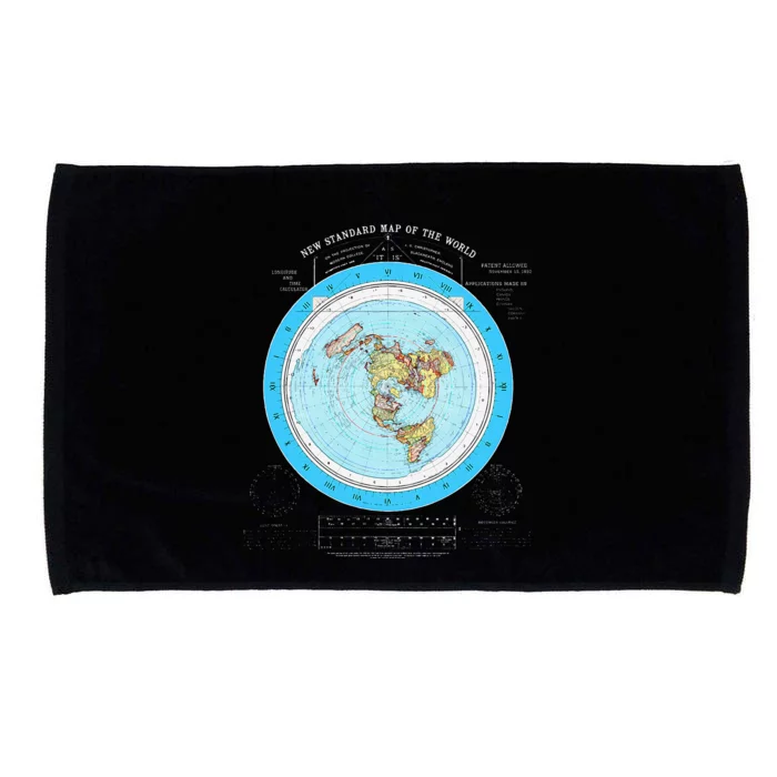 Gleason Flat Earth Map Blue Flat Earth Map Flat Earth Microfiber Hand Towel