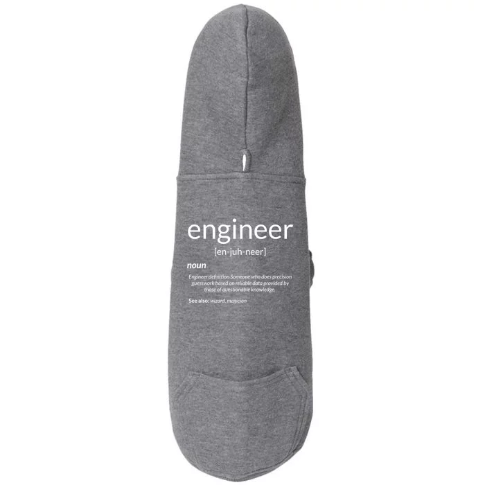 Gift For Engineer College Major Engineer Definition Gift Doggie 3-End Fleece Hoodie